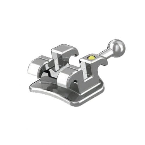 Brackets metálicos MBT, una opción popular en ortodoncia para alinear los dientes y crear una sonrisa perfecta.